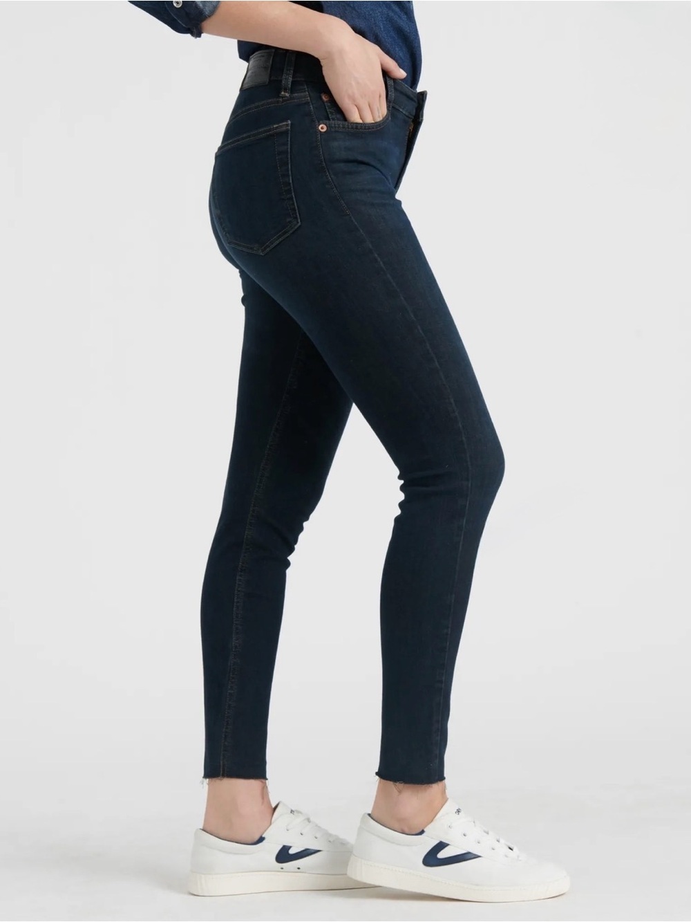 Lucky Brand High Rise Bridgette Skinny Dark Denim Blue Jeans Sz 14/32 Ankle NWT